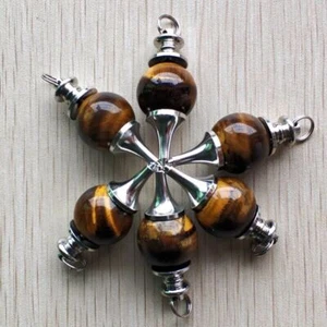Colgante de cuentas de cono circular de piedra ojo de tigre natural 12 piezas fabricación de joyas - Imagen 1 de 7