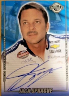 2001 Wheels Authentic Autograph JACK SPRAGUE Auto Racing Card - Mint Condition - Image 1 of 2