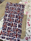 Fabric Remnant Patchwork Sewing Craft Material Union Jack Flag Red White 40x18cm