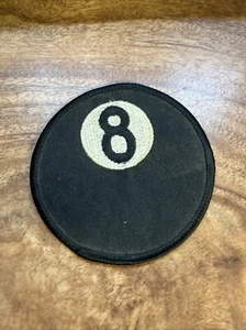 8 Ball BIKER PATCH VTG 3” MOTORCYCLE HARLEY RARE 80s Billiards Iron On Jacket - Picture 1 of 3