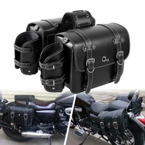 PU Leather Saddle Bag Luggage For Suzuki Boulevard M109R C90T M50 M90 S40 S83 - Foto 1 di 11