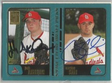 St. Louis Cardinals CARMEN CALI / JOSH AXELSON autographed 2001 Topps