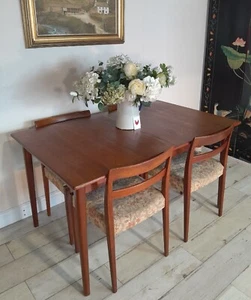 Nils Jonsson Troeds Teak Mid Century Double Extending Ove Dining Table 4 Chairs - Picture 1 of 23