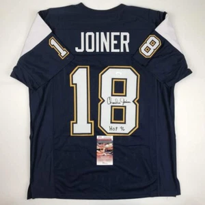 Autographed/Signed CHARLIE JOINER HOF 96 San Diego Dark Blue Jersey JSA COA Auto - Picture 1 of 4