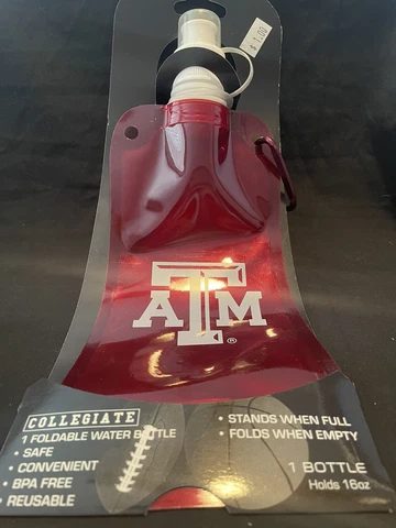 Texas Aggies Foldable Water Bottle.  Brand New.  Still in Package Cover