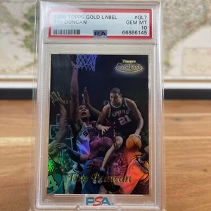1998-99 Topps Gold Label Tim Duncan PSA 10 Spurs #GL7 HOF - Foto 1 di 2