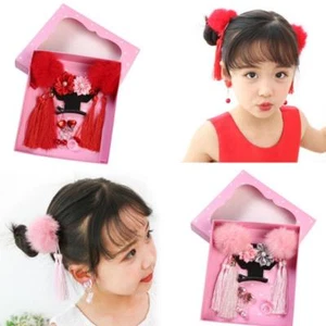 1Set Baby Girl Retro Tassel Hair Clip Flower Hair Accessories Cute Hairband Gift - Picture 1 of 6