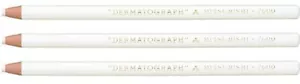 3 x Mitsubishi Dermatograph 7600 Oil Based China Marker Pencils White Peelable - Picture 1 of 2