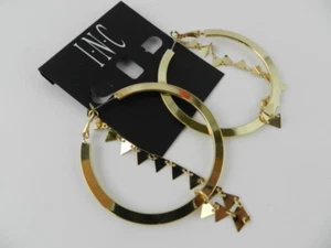 Inc Gold Tone 2.25" Hoop Earrings - New - Picture 1 of 2