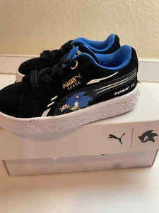 Puma x Sega SONIC Negro Azul Sónico - Gamuza Talla 5C NUEVO Niños Tenis Tenis Tenis Tenis Tenis - Imagen 1 de 10
