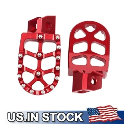 Red Foot Pegs Footrest Foot Pedals For YAMAHA YZ80 YZ125 YZ250 XT250 WR200/250 - Image 1 of 4