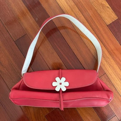 Cartera de Hombro Rolfs Cuero Rosa Mini Años 90 Y2K Flor Foto 1 de 4