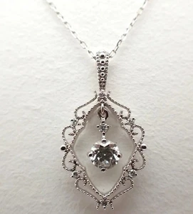 Collar K18 WG Oro Blanco Diamante 0.32ct Diseño Collar Excelente - Imagen 1 de 7