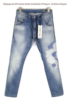 Pantalones de mezclilla para hombre DIESEL Krooley CB-NE 084XA W28 elásticos rasgados azul PVP210 Foto 1 de 4