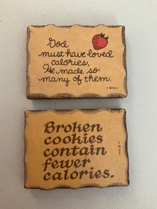 Calamite frigo vintage a dieta calorica in legno di Paula 2 x 1,5" - Foto 1 di 2