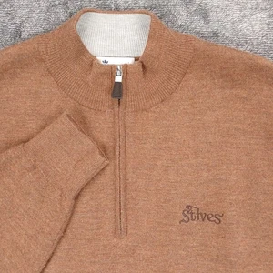 Maglione Peter Millar Cashmere Uomo XL St Ives Logo Marrone 1/4 Zip Pullover - Foto 1 di 15