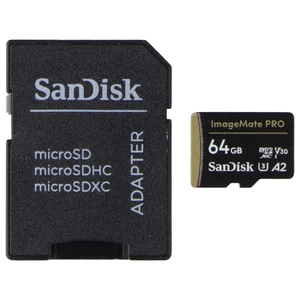 SanDisk 64GB ImageMate PRO microSDXC Memory Card w/Adapter - A2 U3 V30 (200MB/s) - Picture 1 of 2
