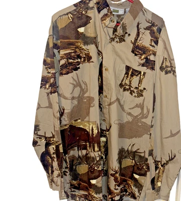 Michael Austin Rugged Wear Long Sleeve, Deer Print, Size 2XL - Image 1 of 4
