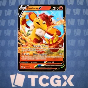 Pokemon - Simisear V - 027/172 - SWSH09: Brilliant Stars - Holo - Ultra Raro Casi Nuevo - Imagen 1 de 1
