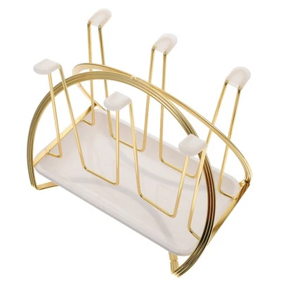  Cup Drying Rack Stand Iron Art Bottle Drying Organizer Mug Drying Stand with - Image 1 of 4