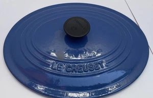 Couvercle de remplacement ovale Le Creuset uniquement, 25 boutons bleus - Photo 1/8