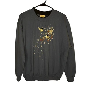 Vintage Top Stitch by Morning Sun Blue Bird Christmas Snowflake Sweatshirt 1X - Picture 1 of 3