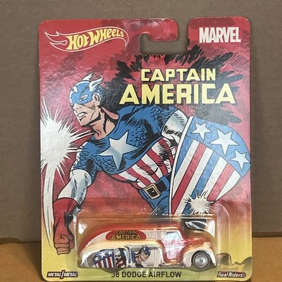 Nuevo Dodge Airflow 2014 Hot Wheels Marvel Capitán América '38 Real Riders Metal Foto 1 de 4