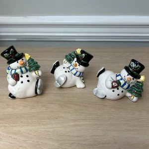 Fitz and Floyd Merry & Bright Three Tumbling Snowmen Figuren 2011 - Bild 1 von 9