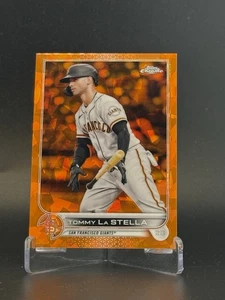 2022 Topps Chrome Sapphire #241 Tommy La Stella Orange Refractor #/25 - Picture 1 of 2