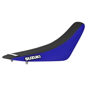2000-2024 SUZUKI DRZ 400 400S 400E 400SM CUBIERTA DE ASIENTO AZUL/NEGRO LOGOTIPO SUPERIOR #70 - Imagen 1 de 5