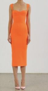 ALEX PERRY claron orange sweetheart midi dress designer Bnwt rrp$2500