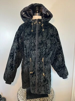 ¡Vintage! Chaqueta de Invierno SKEA Paris Vale Terciopelo Estampado Floral Toile Talla 10 Foto 1 de 4