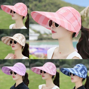 Summer Sun Protection Sun Hat For Women Wide Brim Cap Ladies Beach Visor Hat - Picture 1 of 9
