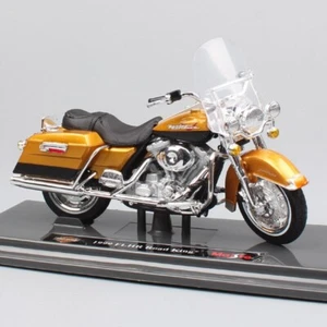 Maisto 1/18 Harley Davidson 1999 FLHR ROAD KING Motorcycle Model Vintage Gold - Picture 1 of 16