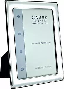 CARRS - Sterling Silver Photo Frame Plain Design Velvet Back - 6" x 4" - Picture 1 of 3