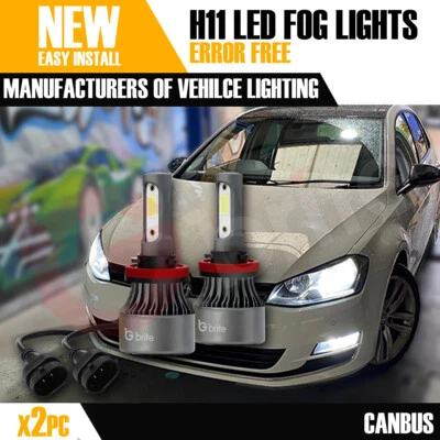 2 x GOLF MK7 SN30 H11 72W 8000 lumens LED fog Kit White Canbus Error Free 7.5 - Image 1 of 4