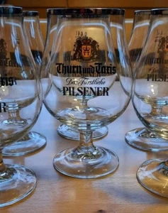 6 Biergläser Tulpe Thurn und Taxis "Das Fürstliche Pilsner", 0,4l selten - Bild 1 von 2