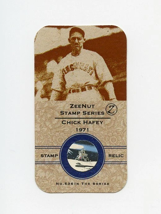 #TN13013 CHICK HAFEY 1971 Stamp Relic HoF Card - Image 1 of 1