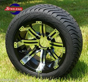 GOLF CART 12" TEMPEST WHEELS and 215/40-12 DOT LOW PROFILE TIRES (SET OF 4) - Picture 1 of 5