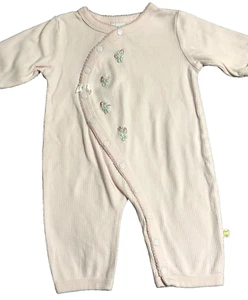 Vintage McBaby 0-3 month Pale Pink Baby Girls Flower Sleeper 100% Cotton - Picture 1 of 10