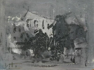 Alvaro DANTI "NIGHT" 1979 38X30 Gemalt OIL PAINTING ON FAESITE with AUTHENTIC - Picture 1 of 1