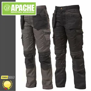 Apache Work Trousers - Knee-Pad & Twill Holster Pockets Cordura Triple Stitched - Picture 1 of 28