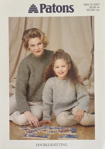 Damen + Mädchen Cropped Rippborte Pullover STRICKMUSTER Langarm Patons 2004 - Bild 1 von 7