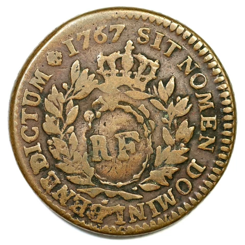 1767 RF Counterstamp French Colonies Copper Sou Cover