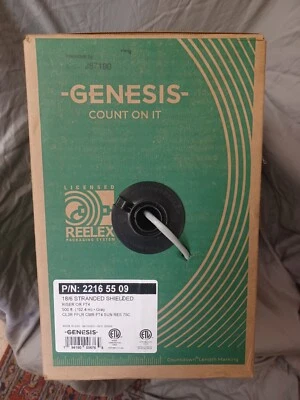 Genesis 21165509 18/6 Unshielded Riser Security Cable, Gray, 500ft, NIB - Image 1 of 3