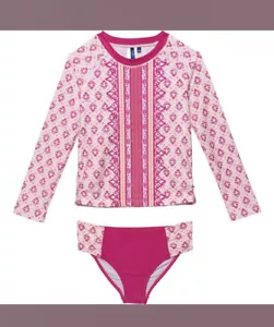Girls aqua et sol rash guard And Bikini Bottoms , UPF 50+ Long Sleeve - Picture 1 of 2