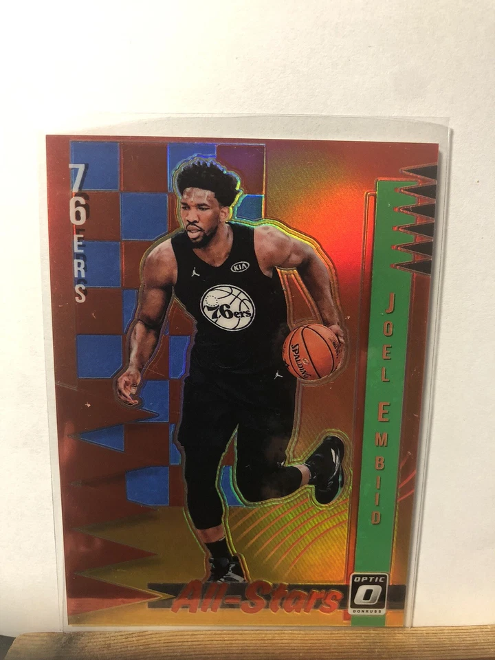 Joel Embiid 2018-19 Donruss Optic All-Stars Red Holo Prizm # 15 /99 - Image 1 of 2