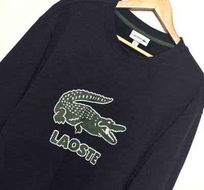 Lacoste Men's 4XL (Fr9) Navy Blue C-Neck, Reg. Fit, Big Croco Sweatshirt (V978) - Image 1 of 4