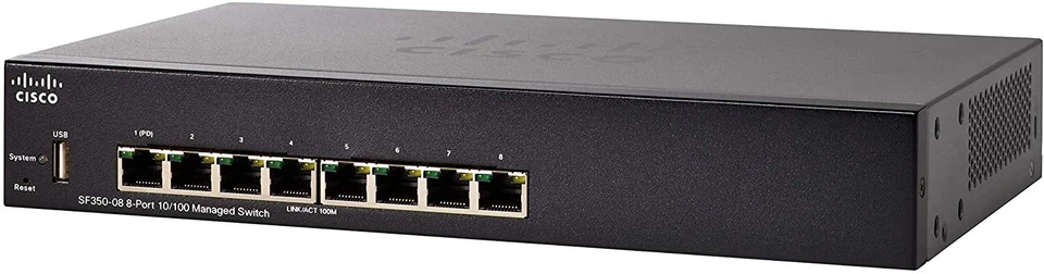 NEW Cisco SF350-08  10/100 8 Port Layer 3 - Managed Switch - Image 1 of 1