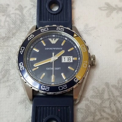 Мужские часы Emporio Armani AR6045 Sportivo темно-синий циферблат нержавеющая сталь - Изображение 1 из 4